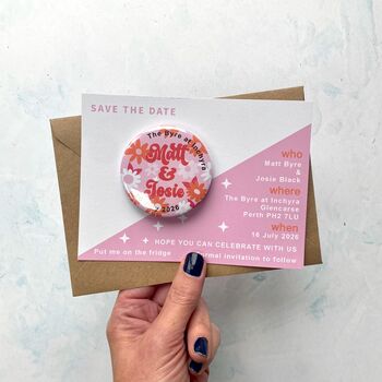 Colourful, Fun, Floral Save The Date Magnet, 2 of 5