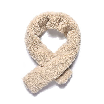 Cream Teddy Fleece Scarf, 3 of 4