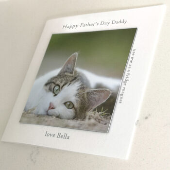 Cat Father's Day Photo Magnet Card, 3 of 5