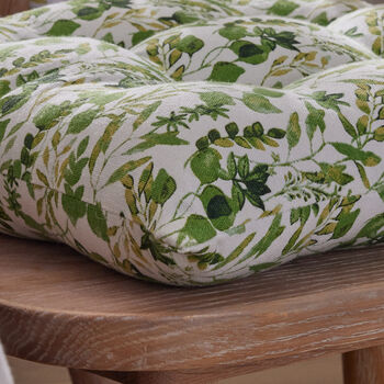 Watercolour Leaves Tie On Seat Pads, 4 of 5