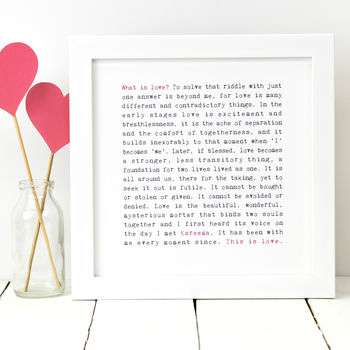 Love Gift 'What Is Love?' Poem Print, 2 of 5