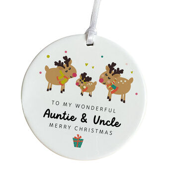 Personalised Auntie And Uncle Christmas Ornament, 3 of 7