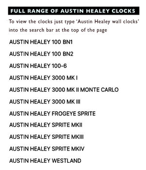 Hand Made Personalised Wall Clock Based On The Austin Healey Frogeye Sprite Speedometer, 2 of 5