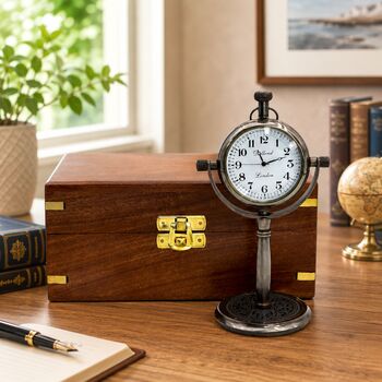 Personalised 8th Anniversary Bronze Desk Clock, 10 of 12