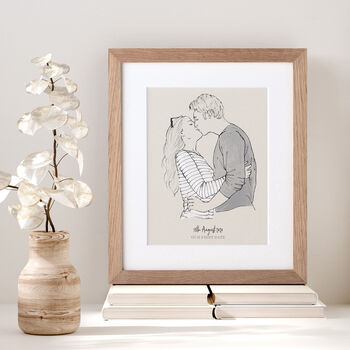 Personalised Monochrome Couples Sketch, 4 of 7