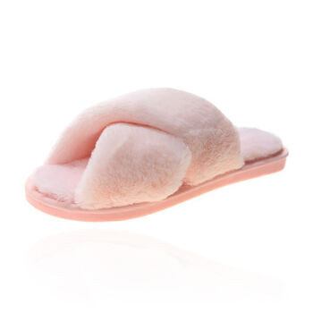 Blossom Faux Fur Slippers Pink, 2 of 5