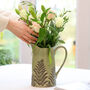 Personalised Fern Green Ceramic Pitcher Vase, thumbnail 1 of 8