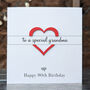 Personalised 90th Birthday Card For Grandma – Special Elegant Keepsake – Handmade Gift For Grandmother, Milestone Greeting Card, thumbnail 1 of 4