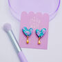 Colourful Abstract Heart Drop Earrings, thumbnail 1 of 11