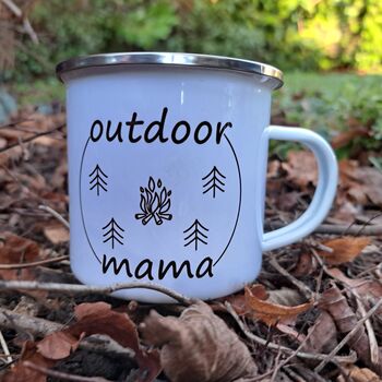 Outdoor Mama Enamel Mug, 2 of 4