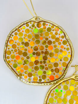 Statement Disco Earrings With Gold Glitter, 7 of 12