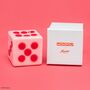 Monopoly Roll The Dice Pink And Red Pillar Candle, thumbnail 1 of 4