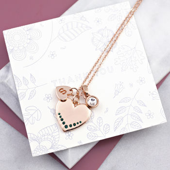 Birthstone Heart Cluster Charm Necklace, 4 of 4