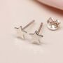 Mini Sterling Silver Star Stud Earrings, thumbnail 4 of 8