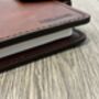 Personalised A5 Luxury Leather Journal Notebook Cover. Spanish Brown, thumbnail 10 of 12