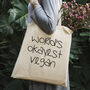 'World's Okayest Vegan' Luxury Cotton Tote Bag, thumbnail 1 of 3