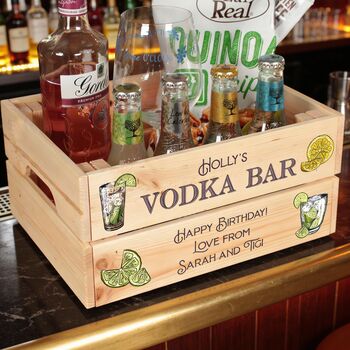 Personalised Vodka Bar Treat Hamper Gift Crate, 3 of 5