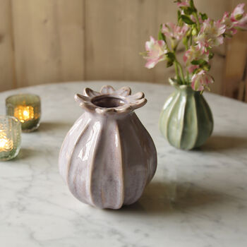 Poppy Seed Head Ceramic Bud Vase, 4 of 5