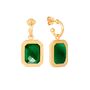 Rectangular Emerald Green Crystal Hoops, thumbnail 1 of 4