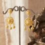 Gold Plated Silver Filigree Stud Ball Drop Earrings, thumbnail 3 of 8