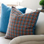 Large Multi Spot Blue And Orange Wool Cushion, thumbnail 1 of 5