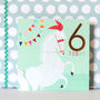 Copper Foiled Horse 6th Birthday Card, thumbnail 4 of 5
