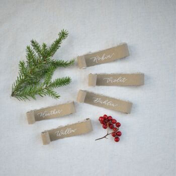 Personalised Christmas Scroll Place Name Cards X 10, 4 of 8