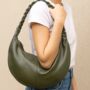 Half Moon Leather Shoulder Bag – Handmade With Braided Handle, thumbnail 12 of 12