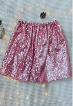 Pink Sequin Christmas Party Skirt, 6 of 7