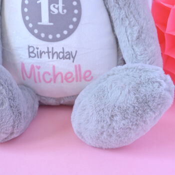 Personalised 1st Birthday Soft Bunny Toy, 4 of 4