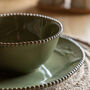 Olive Green Porcelain Beaded Bowls, thumbnail 1 of 3