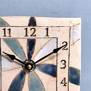 Large Numbers Blue Daisy Wall Clock, 3 of 6