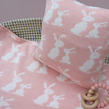 Personalised Knitted Bunny Cushion, 3 of 9