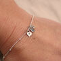 Heart Personalised Family Initials Charm Bracelet In Silver Or Gold, thumbnail 2 of 7