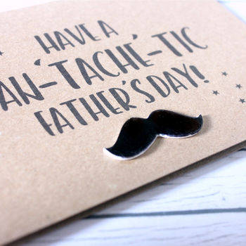 Happy Father's Day Card, Mustache, Fan 'Tache' Tic Card, 3 of 3