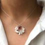 Sterling Silver Birthstone And Flower Necklace, thumbnail 8 of 11