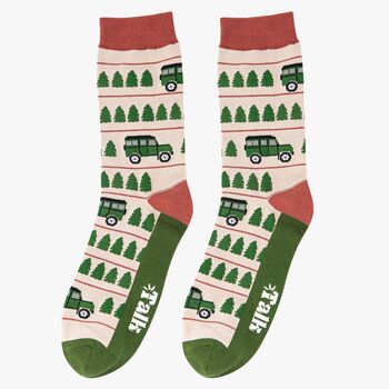 Farm Off Roader Bamboo Socks Men's Christmas Cracker Hanging Tree Decoration, 3 of 5
