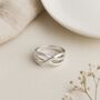 Recycled Sterling Silver Crossover Band Ring, thumbnail 4 of 6