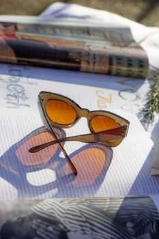 Brown Thick Framed Chunky Cat Eye Sunglasses, 5 of 7