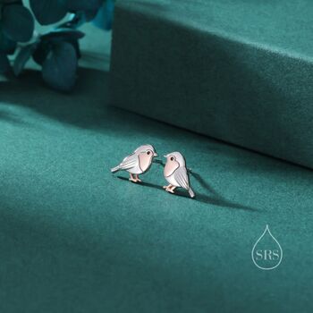 Baby Robin Bird Stud Earrings, 3 of 12