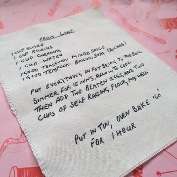 Personalised Handwritten Recipe Embroidery Ready To Frame, 3 of 9