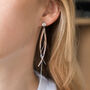 Silver Colour Twist Long Chain Earrings, thumbnail 2 of 3