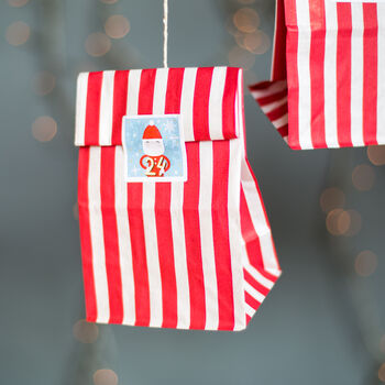 Advent Stickers With Red Stripe Bags, 8 of 10