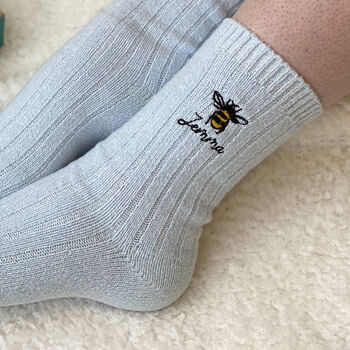 Personalised Embroidered Bee Snug Socks, 3 of 5