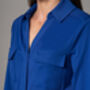 Melbourne Royal Blue Punta Di Milano Knit Shirt Dress, thumbnail 3 of 4