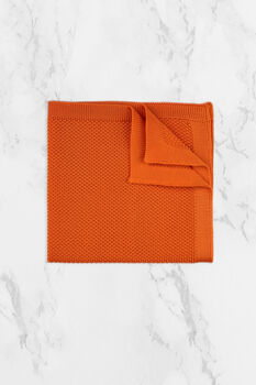 Wedding Handmade 100% Polyester Knitted Tie In Orange, 5 of 8