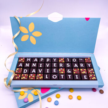 Personalised 10th Anniversary Chocolates Chocolate Gift, 3 of 6
