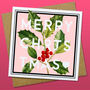 Holly Merry Christmas Card, thumbnail 2 of 3