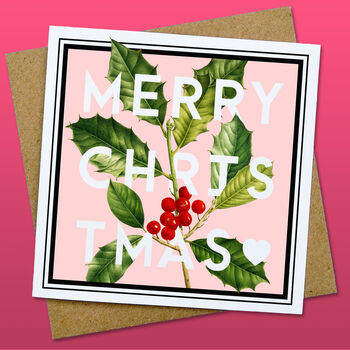 Holly Merry Christmas Card, 2 of 3