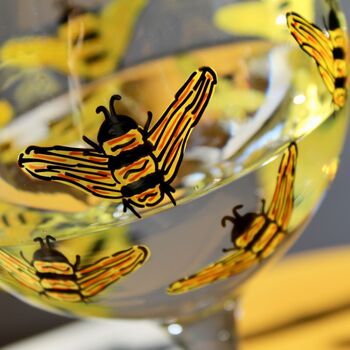 Bumblebee Hand Painted Gin Glass, 3 of 9